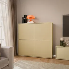 Forte Highboard 124,5 x 121,5 x 34,9 cm Buttergelb