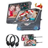 GOnavidio 12" Auto DVD Player mit Bildschirme, 1080P HDMI-Eingang, 2 Kopfhörern, DVD Player Auto Fernseher für Kinder Unterstützt Letzter Speicher, Sync Screen, Regionsfrei, USB-SD-Karte