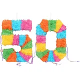 Fax Potato 50. Geburtstag Ausklappbare Piñata mit Augenbinde - Mehrfarbig - 1x Füllen Sie Ihr Eigenes Mexikaner Kinder Mädchen Jungs Geburtstagsfeier Parteien Spiels Dekorationen Bausatz