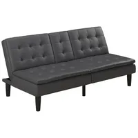 freiraum Schlafsofa Schlafsofa >Manchester< in Braun - 191x81x91 (BxHxT), 3-Sitzer-Schlafsofa aus PU-Kunstleder, Grau - 191x81x91 (BxHxT) grau