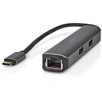 Nedis USB Multi-Port-Adapter USB 3.2 Gen1 5-in-1 - USB-CTM Stecker, HDMITM Buchse, RJ45 3x USB-A Buchse, 5 GBP