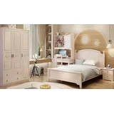 JV Möbel Luxus Kinderzimmer Kleiderschrank Design 2x Nachttische, Bett, Set