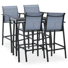 vidaXL Gartenbar Set 5-tlg. Schwarz/Grau