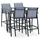 vidaXL Gartenbar Set 5-tlg. Schwarz/Grau