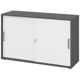 bümö Aktenschrank 120x74,8x40 Graphit/Weiß