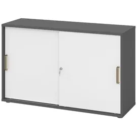 bümö Aktenschrank 120x74,8x40 Graphit/Weiß