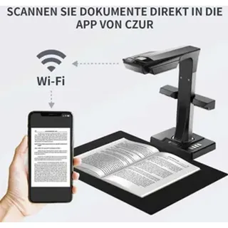 CZUR ET16 Plus SUPER-SCHNELL 1.5 SEC/PAGE Dokumentenscanner Buchscanner Professionelle Dokumentenkamera mit 16MP, Auto-Flatten Technologie OCR 180+...