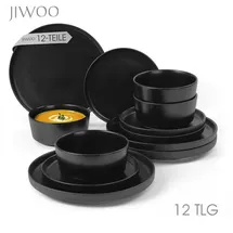 JIWOO Tafelservice 12-tlg. schwarz