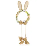 COM-FOUR com-four® Osterkranz für Türen oder Fenster - Niedlicher Osterkranz zu Ostern - Türdekoration im Osterhasen-Design