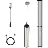 Elektrischer Milchaufschäumer Mit Doppeltem Quirl, Eier Schlagen Usb Wiederaufladbar Milchschäumer Schneebesen, Aufschäumer Für Kaffee Or Latte Macchiato