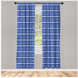 Gardine »Vorhang für Wohnzimmer Schlafzimmer Dekor«, Abakuhaus, Weinlese-Streifen Ankerleinen Waves blau