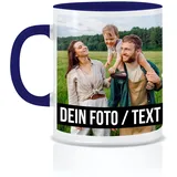 Tasse personalisiert mit eigenem Foto personalisierte Tasse mit Foto Geschenk für Freundin Geschenke Frauen Fototasse bedrucken Muttertagsgeschenk Fototasse Fotogeschenke Kaffeetasse (Dunkelblau)