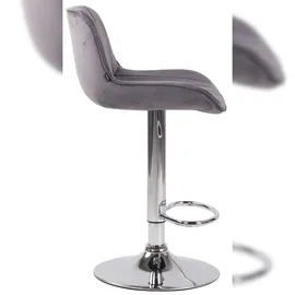 CLP Barhocker Lentini Samt I Thekenhocker Höhenverstellbar I Barstuhl Mit Fußstütze I 360° Drehbar I Tresenhocker Mit Trompetenfuß