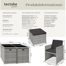 Tectake Manhattan Set 9-tlg. hellgrau