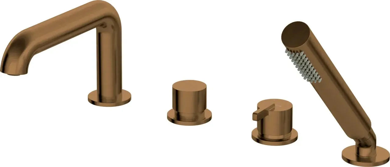 Neuesbad Serie 600 4-Loch Wannenarmatur mit Brauseset, Oberfläche: bronze gebürstet NB1BQS_C14M1