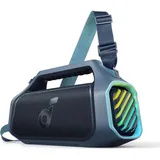 Soundcore Boom 2 Plus Outdoor Lautsprecher, 100W, 2+2 Channel, BassUp 2.0, 20h, Schnellladung, IPX7 wasserdicht, RGB Lichter, USB-C, Power Bank, BT 5.3, tragbarer Bluetooth Lautsprecher, Camping