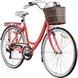 Galano Piccadilly 28 Zoll Damenfahrrad 7 Gang Citybike Stadt Fahrrad Damenrad Hollandrad (Coral, 48 cm)