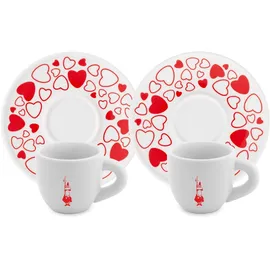 Bialetti Set 2 Tassen Moka Herz inkl. Untertassen