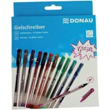 Donau Elektronik Kugelschreiber Glitzer Transparent 1,0 mm 12 St.