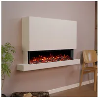 GLOW FIRE Elektrokamin Clear Wall XL Wandkamin mit 3D Feuer und Heizung (Thermostat), Elektrischer Kamin mit APP Steuerung, Heizleistung (900- 1800 W) weiß