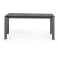 Tisch Axis ausziehbar 160 (220) cm graues Glas und graphit Beine