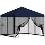 vidaXL Garten Pavillon 3 x 3 m inkl. 4 Seitenteile Blau