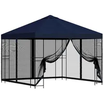 vidaXL Garten Pavillon 3 x 3 m inkl. 4 Seitenteile Blau