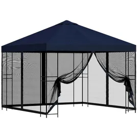 vidaXL Garten Pavillon 3 x 3 m inkl. 4 Seitenteile Blau