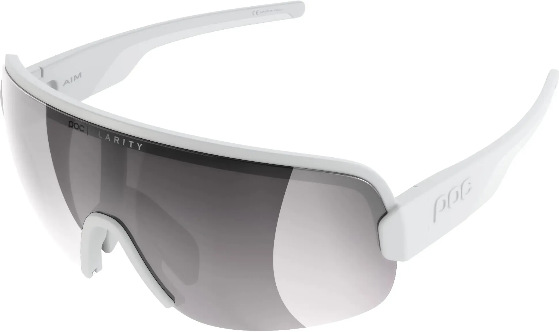 POC AIM Sonnenbrille - Sportbrille mit extra großen Brillenglas für maximales Sichtfeld für Straßen und Off-Road-Touren, Hydrogen White