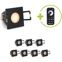 Einbaustrahler Mini Livorno eckig 3W 2700K IP65 - Farbe: schwarz matt - Anzahl: ...