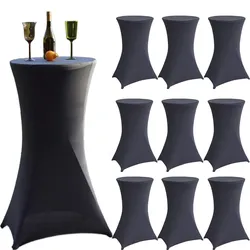 Baumarktplus 10x Stehtischhusse grau 60 cm Husse Partytisch Bistrotisch Tischdecke Decke