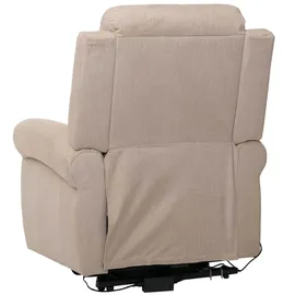 Mendler Fernsehsessel HWC-K63, Relaxsessel, Liegefunktion Aufstehhilfe Massage Heizfunktion, Stoff 220g/m2 Chenille ~ creme