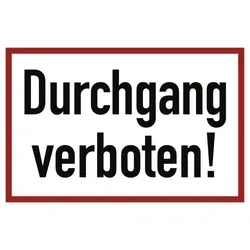 Durchgang verboten, Alu, 300x200 mm