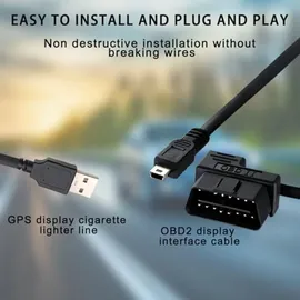 cgeamdy Auto-Neuer OBD-Tachometer HUD Head-up-Display B2 Multifunktions-Autodiagnosedetektor-Tachometer Sicheres Fahren,