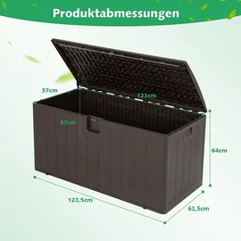 Costway Gartenbox 127,5 x 61,5 x 64 cm 1-tlg. Braun