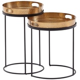 Wohnling Beistelltisch 2er Set Metall B/H/T: ca. 38x45x38 cm - gold