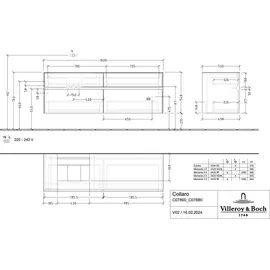 Villeroy & Boch Waschbeckenunterschrank Collaro 4 Auszüge 160 x 54,8 x 50 cm Schwarz