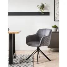 SalesFever Armlehnstuhl Samt grau