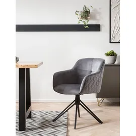 SalesFever Armlehnstuhl Samt grau