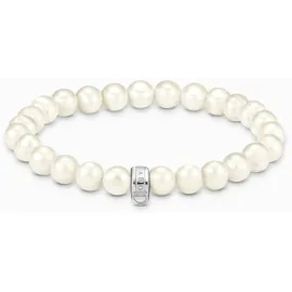 Thomas Sabo Charm-Perlenarmband silberfarben, weiß X0293-082-14 Größe 19