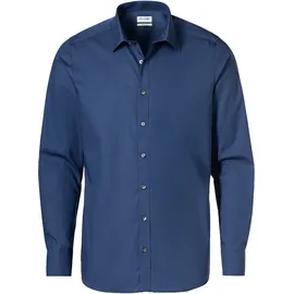 Olymp Businesshemd OLYMP Level Five body fit, New York Kent", Herren, Gr. 45, Normaler Arm, rauchblau, 97% Baumwolle, 3% Elastolefin, Hemden,