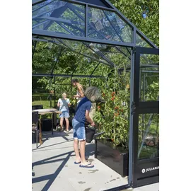 Juliana Orangerie Gewächshaus Alu Anthrazit ESG 3 mm 21,5 m2
