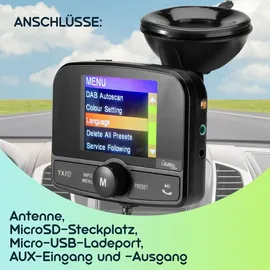 casativo-tech Einfach DAB+ über FM hören - 4in1 Kfz DAB Radio Empfänger mit Bluetooth 5.0, Freisprechanlage & FM Transmitter - Kristallklarer Digital-Sound im