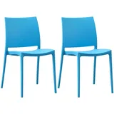 CLP 2er Set Gartenstühle Meton blau