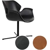 Zuiver Designer-Stuhl Nikki Braun, PU-Leder