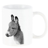 Hti-Living Tasse Becher Esel, Steinzeug, Kaffeetasse Teetasse weiß