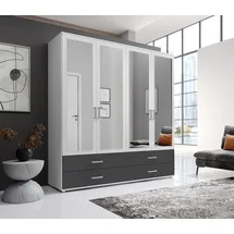 Pol-Power Drehtürenschrank Ivar 180 x 190 x 51 cm Weiß