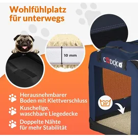 CADOCA Hundebox XXL 90 x 60 x 66 cm Navy Blau