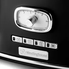 Westinghouse Retro Frühstücks-Set schwarz 2-tlg. mit 4-Schlitz Toaster