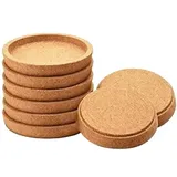 Korkuntersetzer Rund mit Rand - Kork Untersetzer Absorbierende HitzebestäNdige Runde Kork Untersetzer für die Meisten Tassen in Dem BüRo oder zu Hause (8pcs)